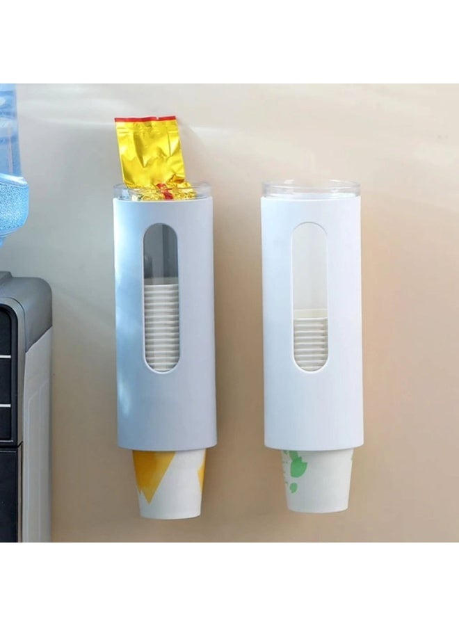 حامل أكواب بلاستيكية وورقية للاستعمال مرة واحدة مثبت على الحائط مع غطاء علوي واقٍ ضد الغبار والرطوبة – موزع أكواب صحي بسحب كوب واحد في كل مرة لتقليل الهدر ومنع التلوث – منظم أكواب عملي للمطبخ والمكتب والكافيهات والعيادات والشركات وصالات الانتظار – مصنوع من بلاستيك PP عالي الجودة طويل العمر – سهل التركيب بدون مسامير أو أدوات – نافذة شفافة لمعرفة عدد الأكواب المتبقية – خانة علوية لتخزين الشاي والقهوة والسكر – المقاس 23 سم ارتفاع × 8.5 سم عرض × 8.5 سم طول - Image 5